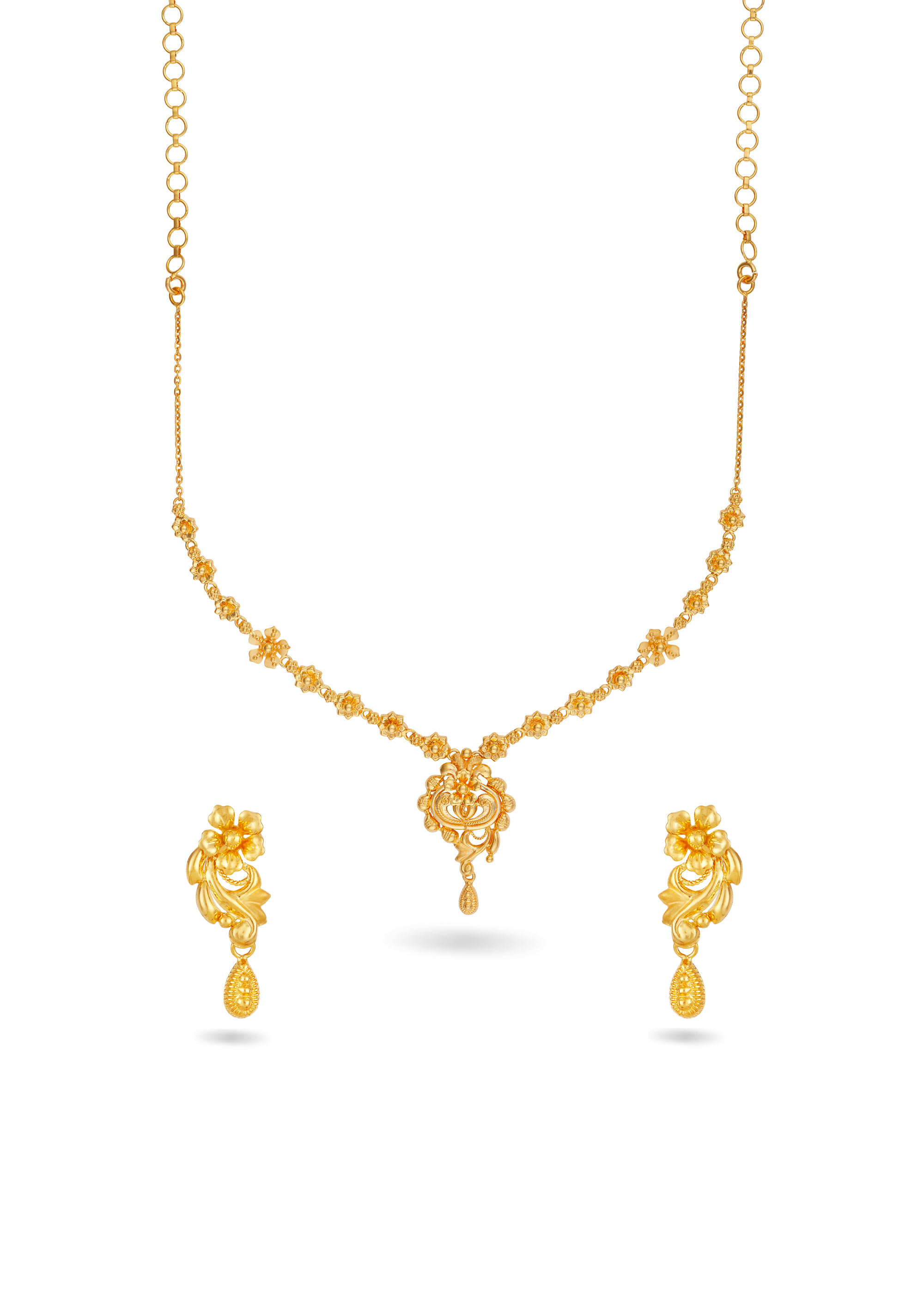 Floral Stamping Handmade Necklace Set
