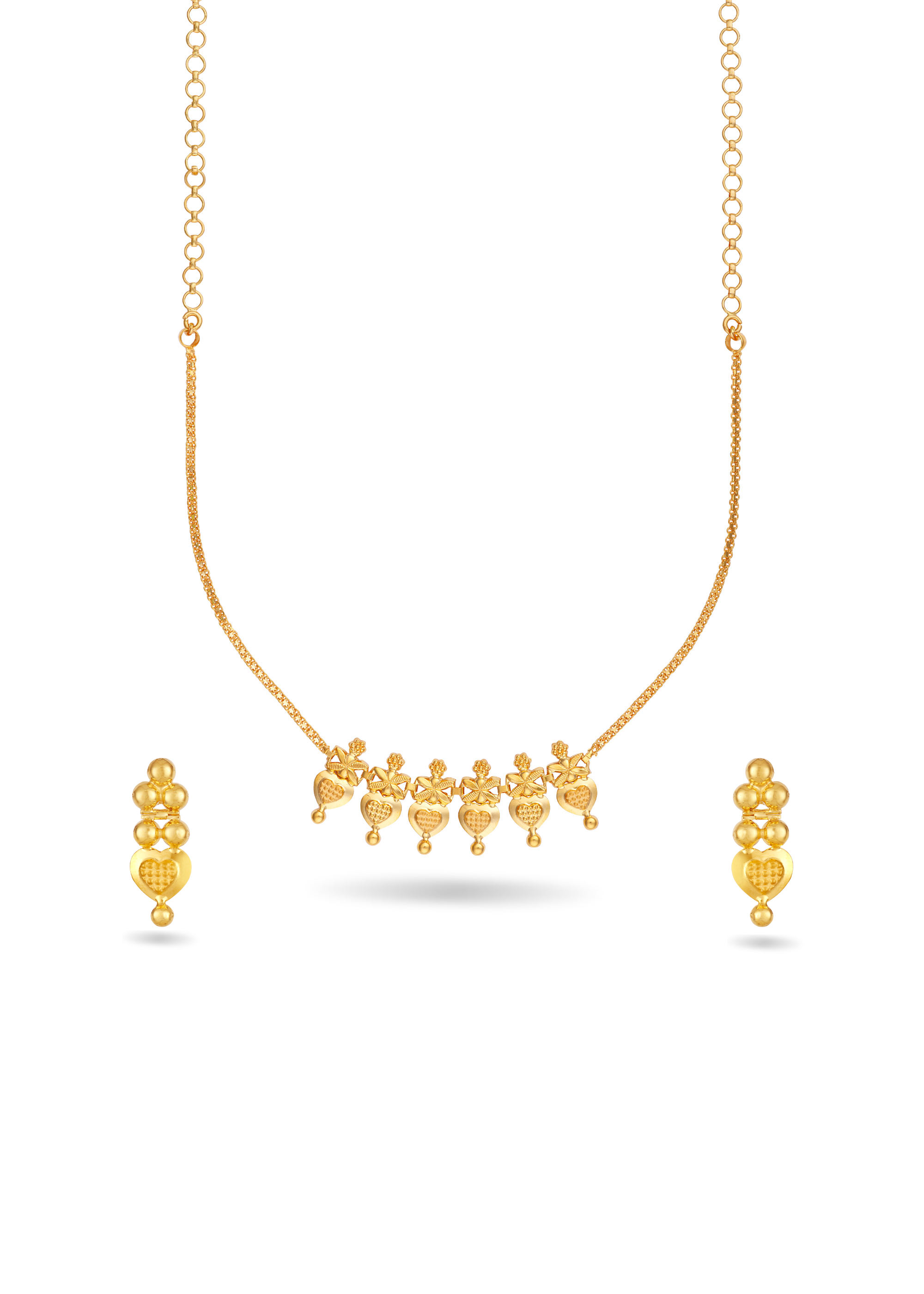 Pearl Drop Floral Necklace Set