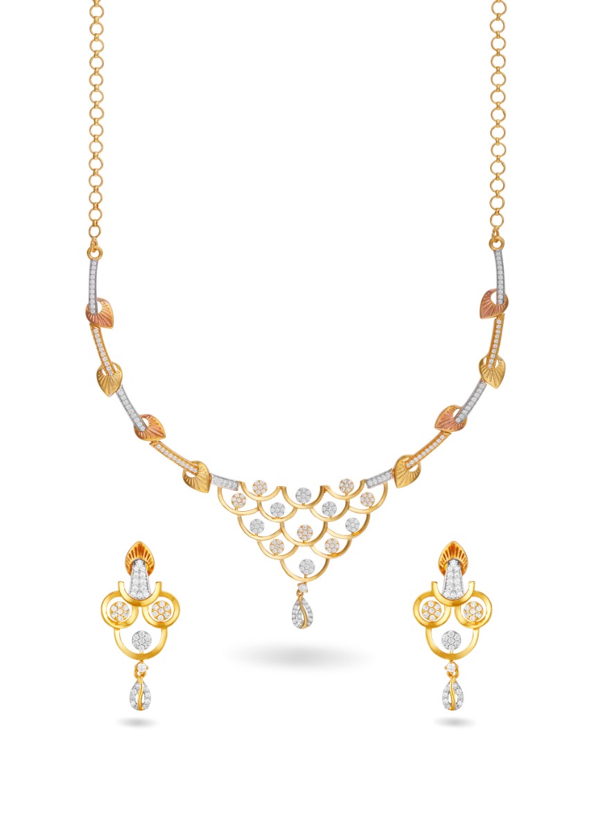Golden Zircon Neckwear Set