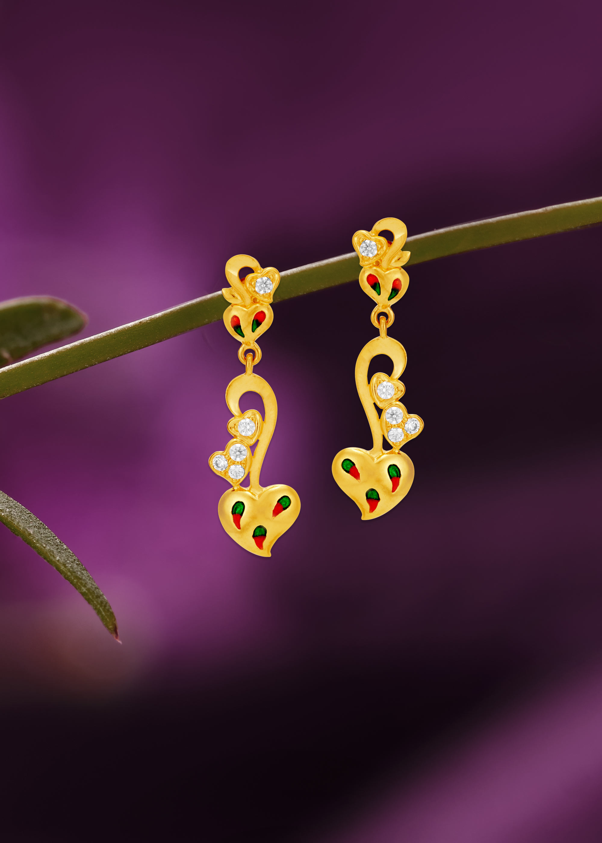 Modern Heart Drop Earrings