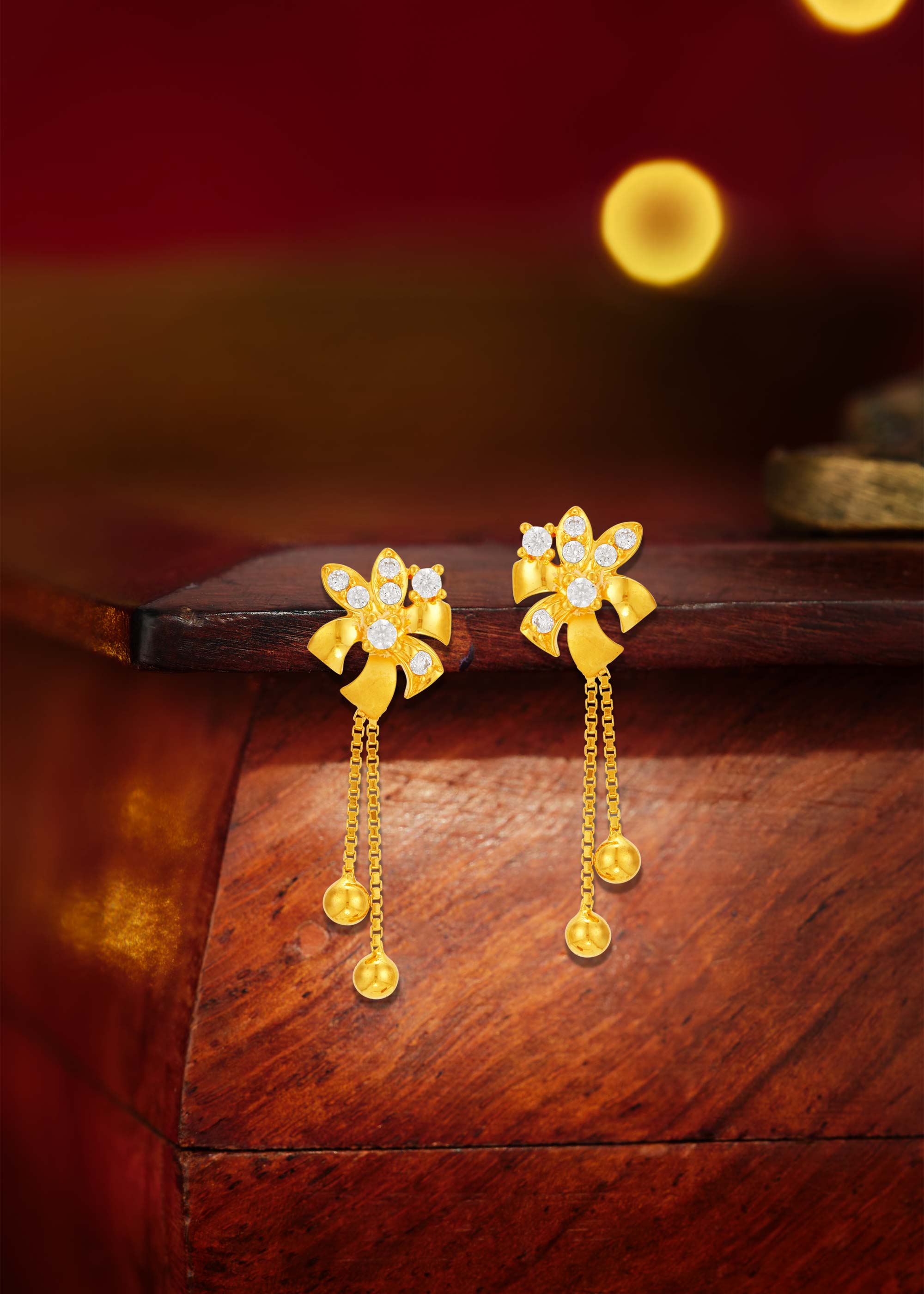 Spring's Whisper Chain Hanging Earrings