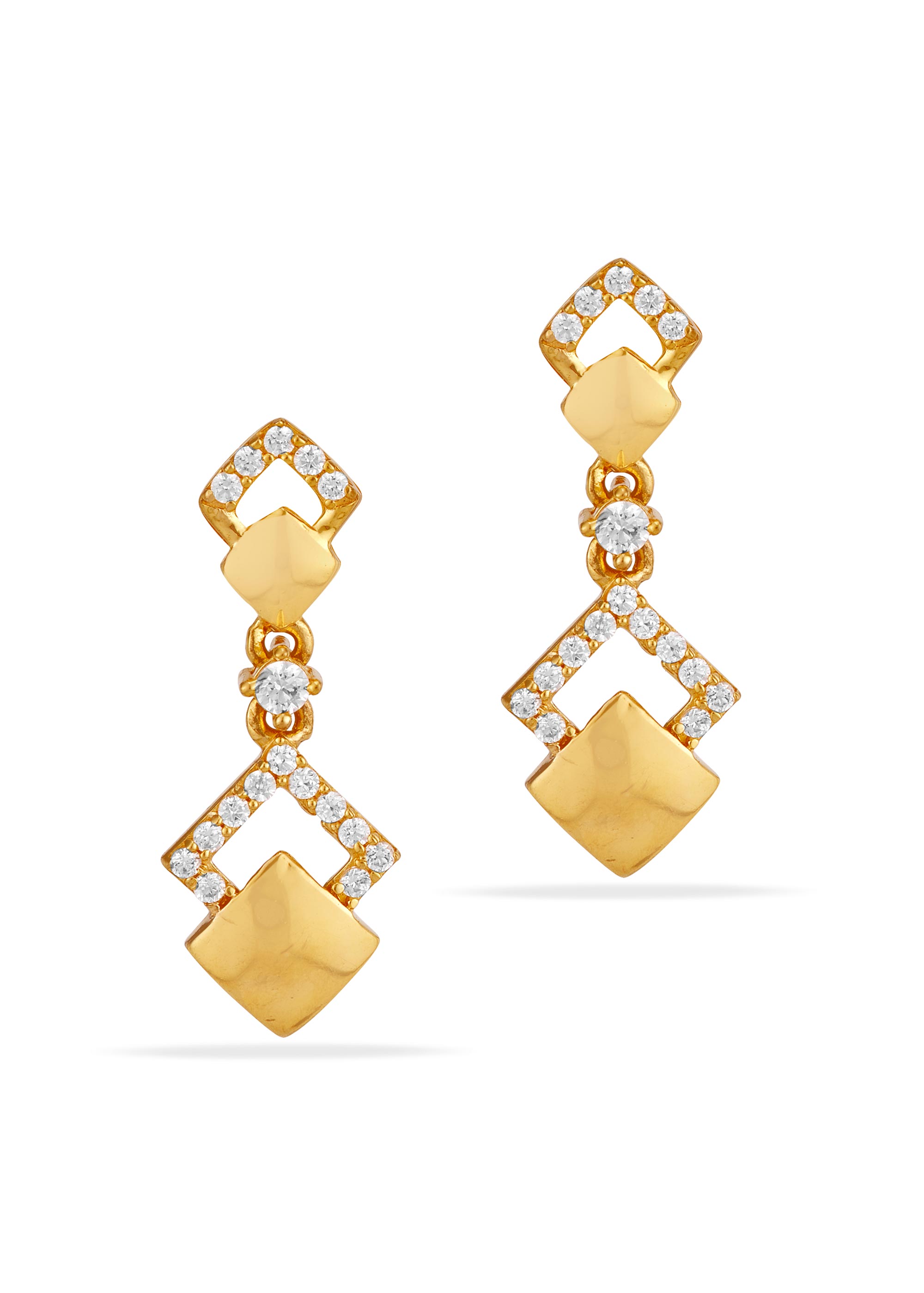 Zircon Aura Red and White Earrings