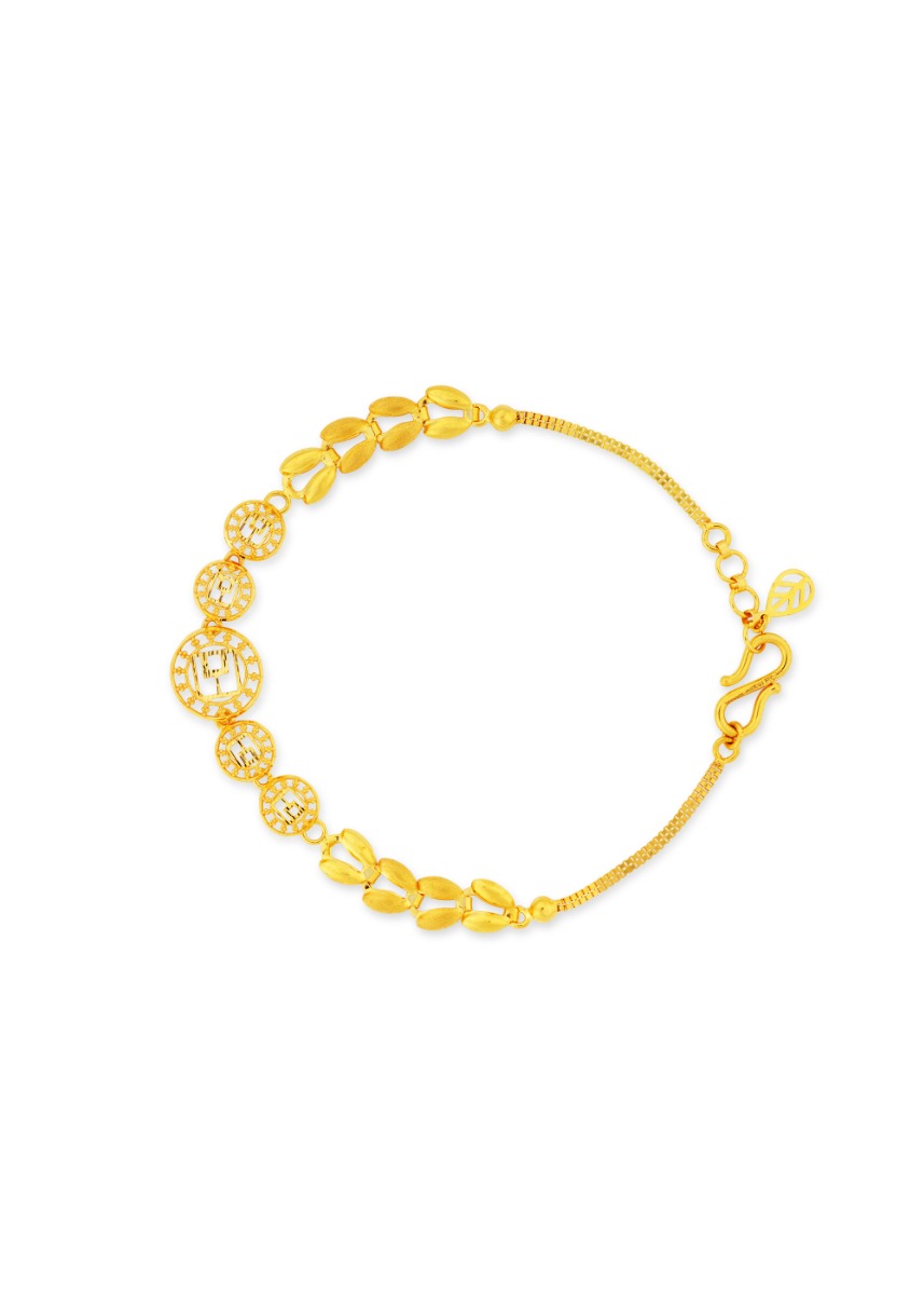 Crafted Gold Chain Bracelet