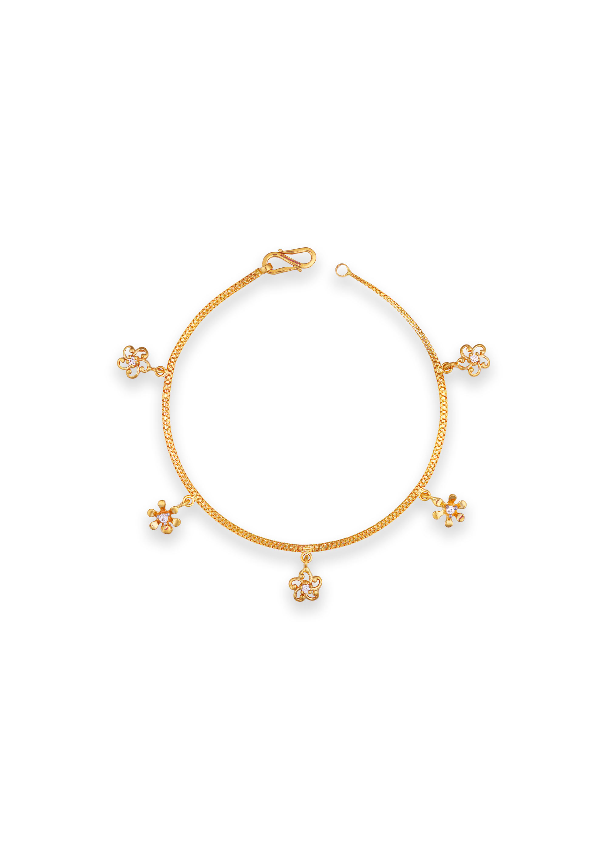 Sleek Floral Gold Bracelet