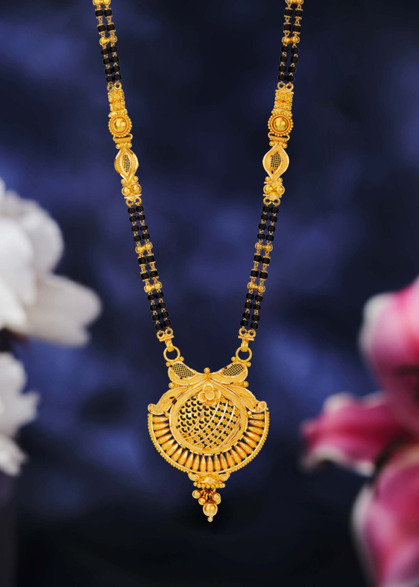 Classic Double Hook Mangalsutra with Black Beads