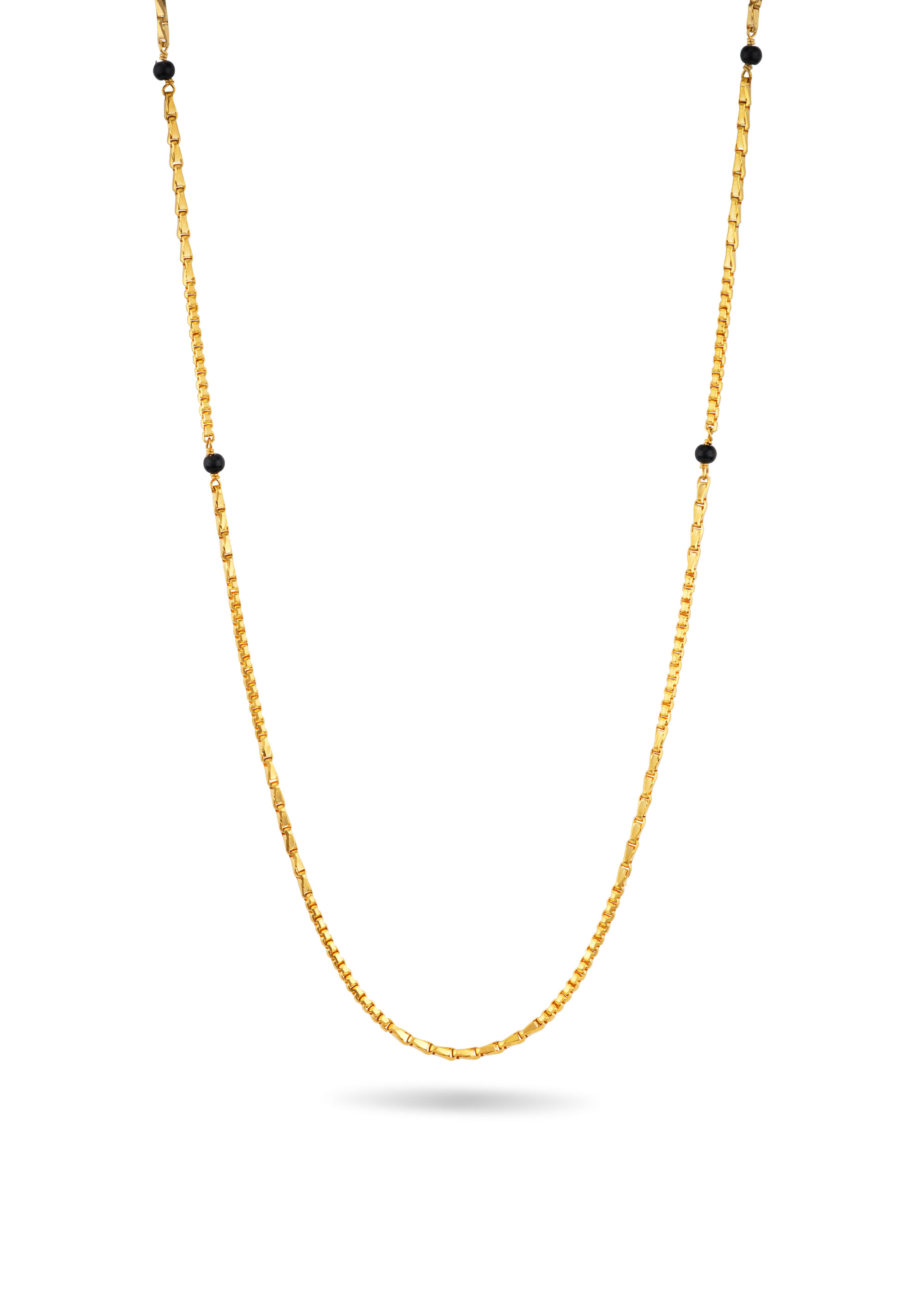 Traditional Black Beads Gold Chain