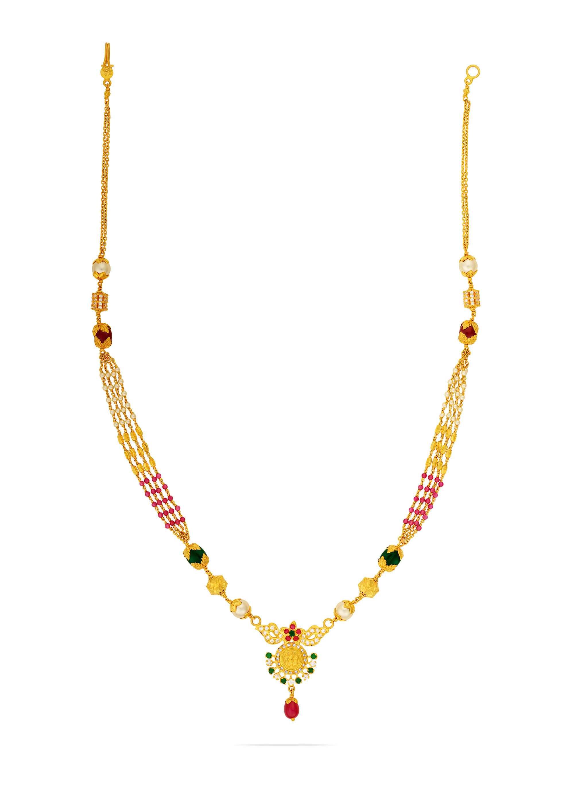 Royal Splendor Ruby & Emerald Pearl Chain