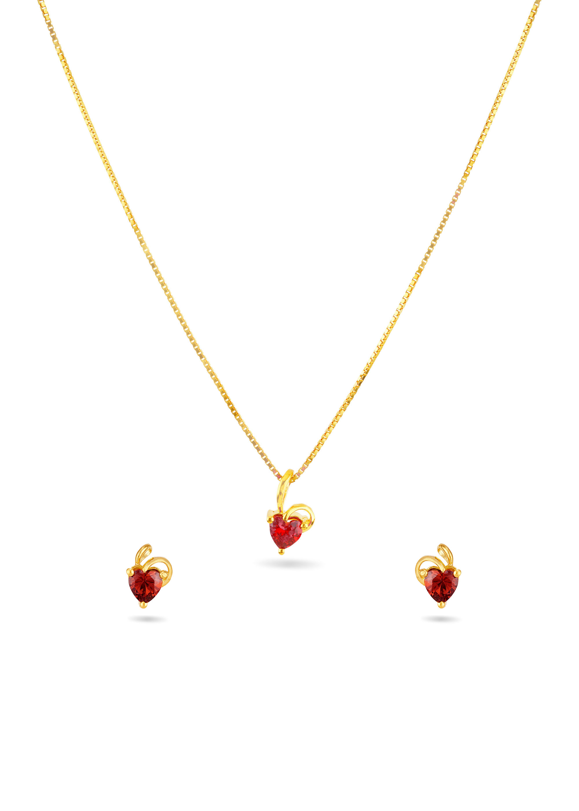 Red Heart Necklace Set