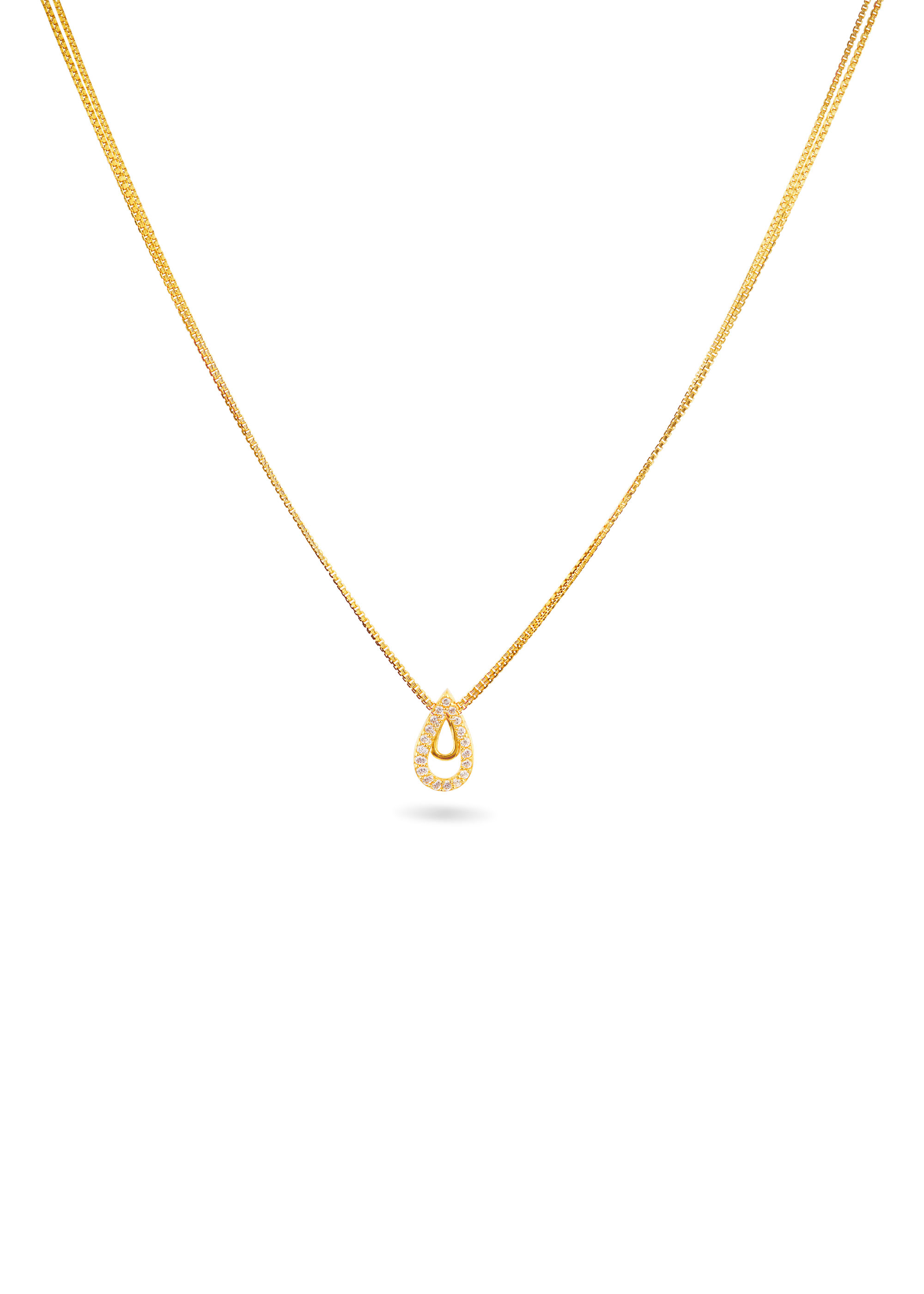 Teardrop Pendant Fancy Chain