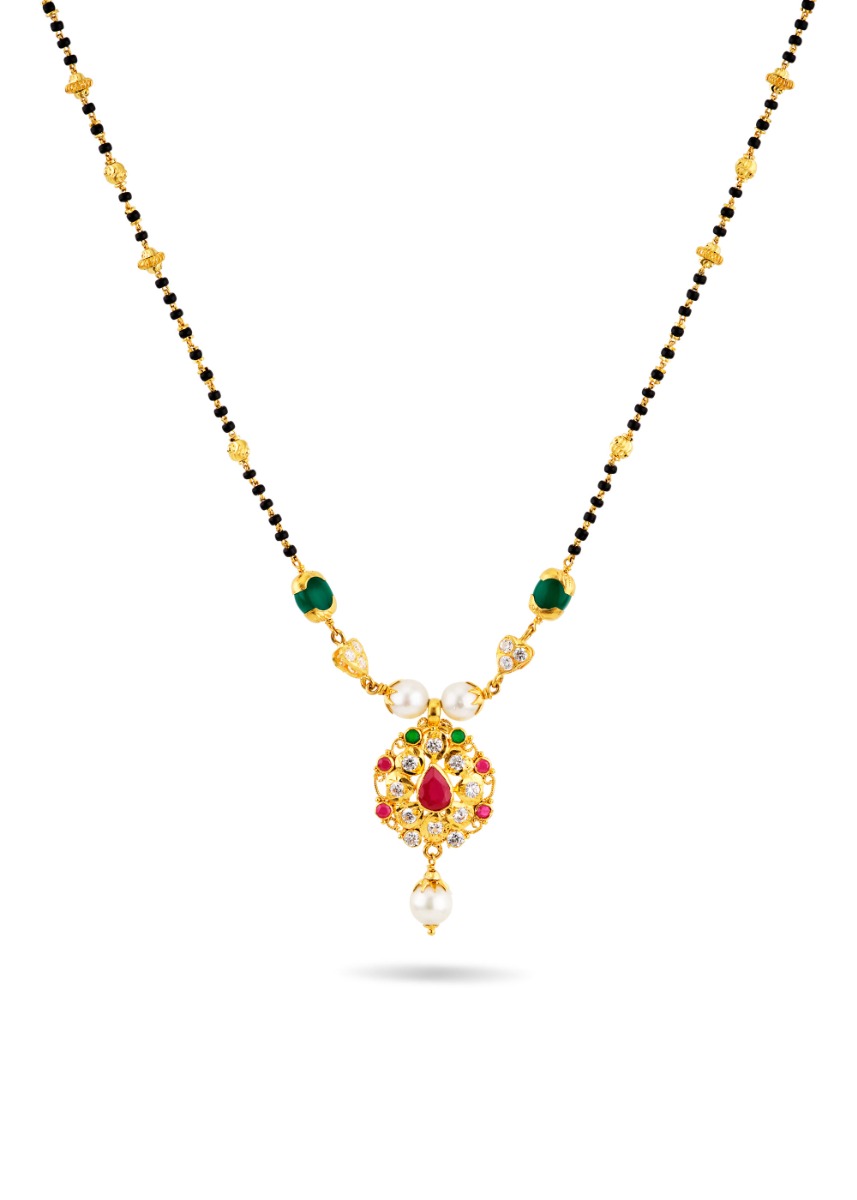 Zero Black Beads Pearl Pendant Chain