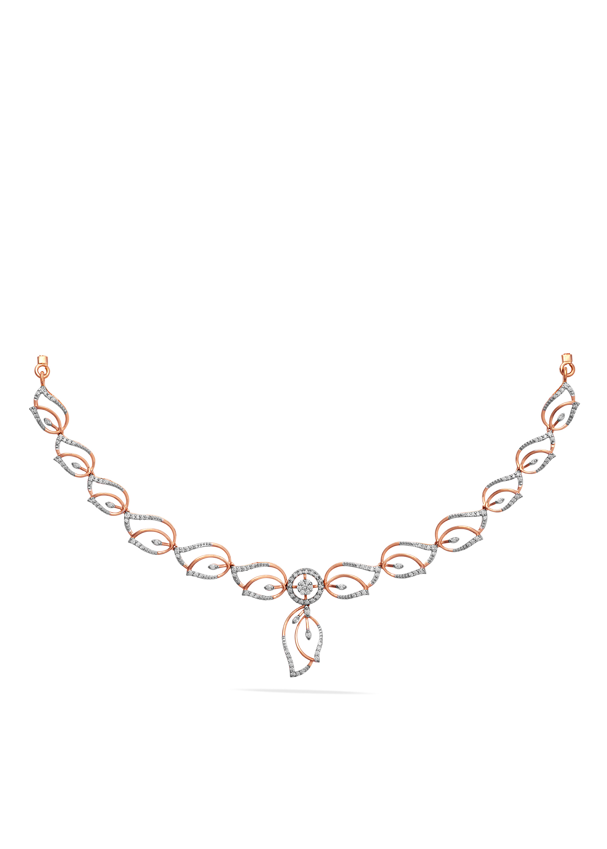 Paisley Elegance Gold and Diamond Necklace