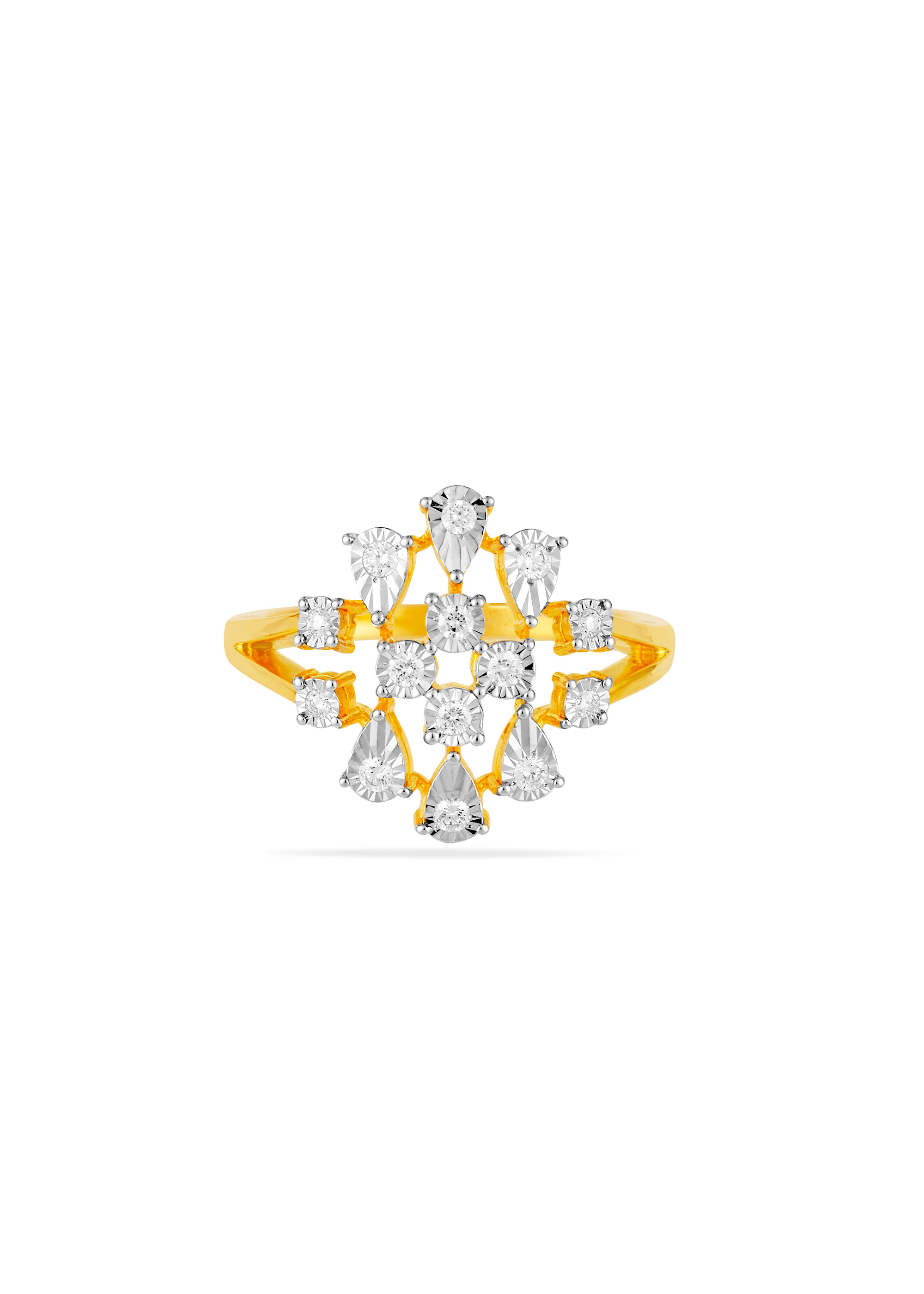 Jali Art Inspired Floral Diamond Ring