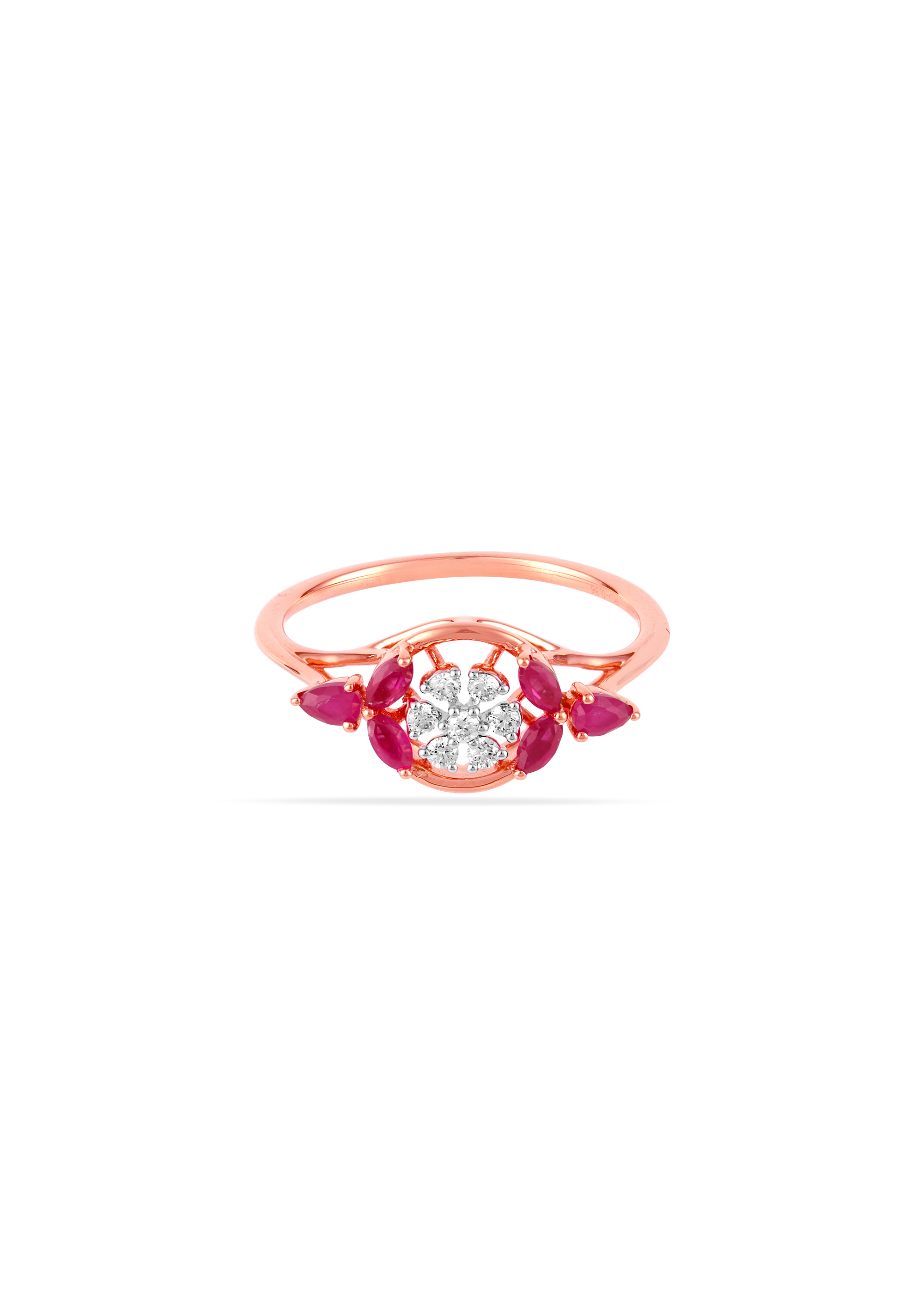 Floral Radiance Ruby Ring