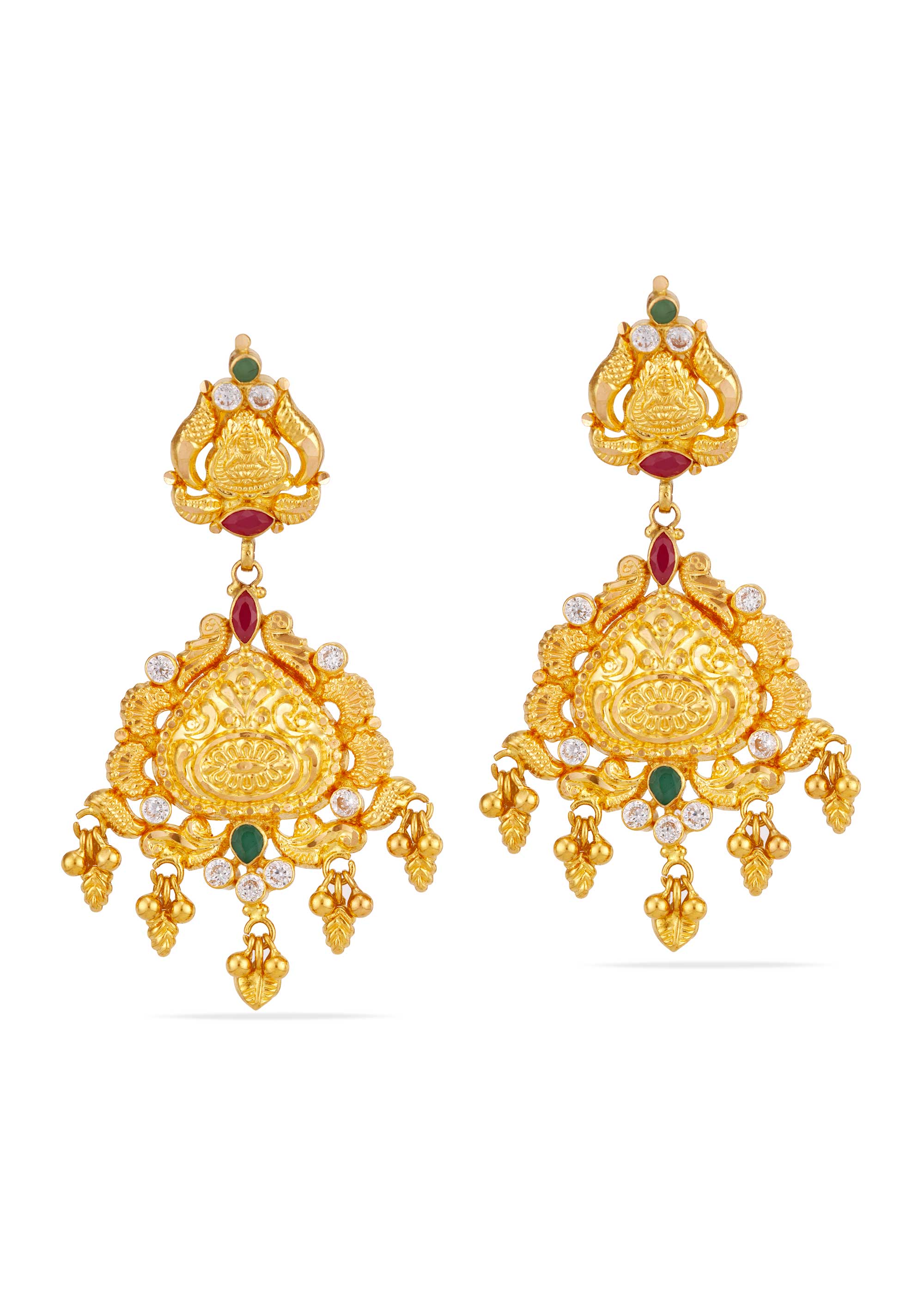 Lakshmi Grace Ruby Emerald Hanging Earrings