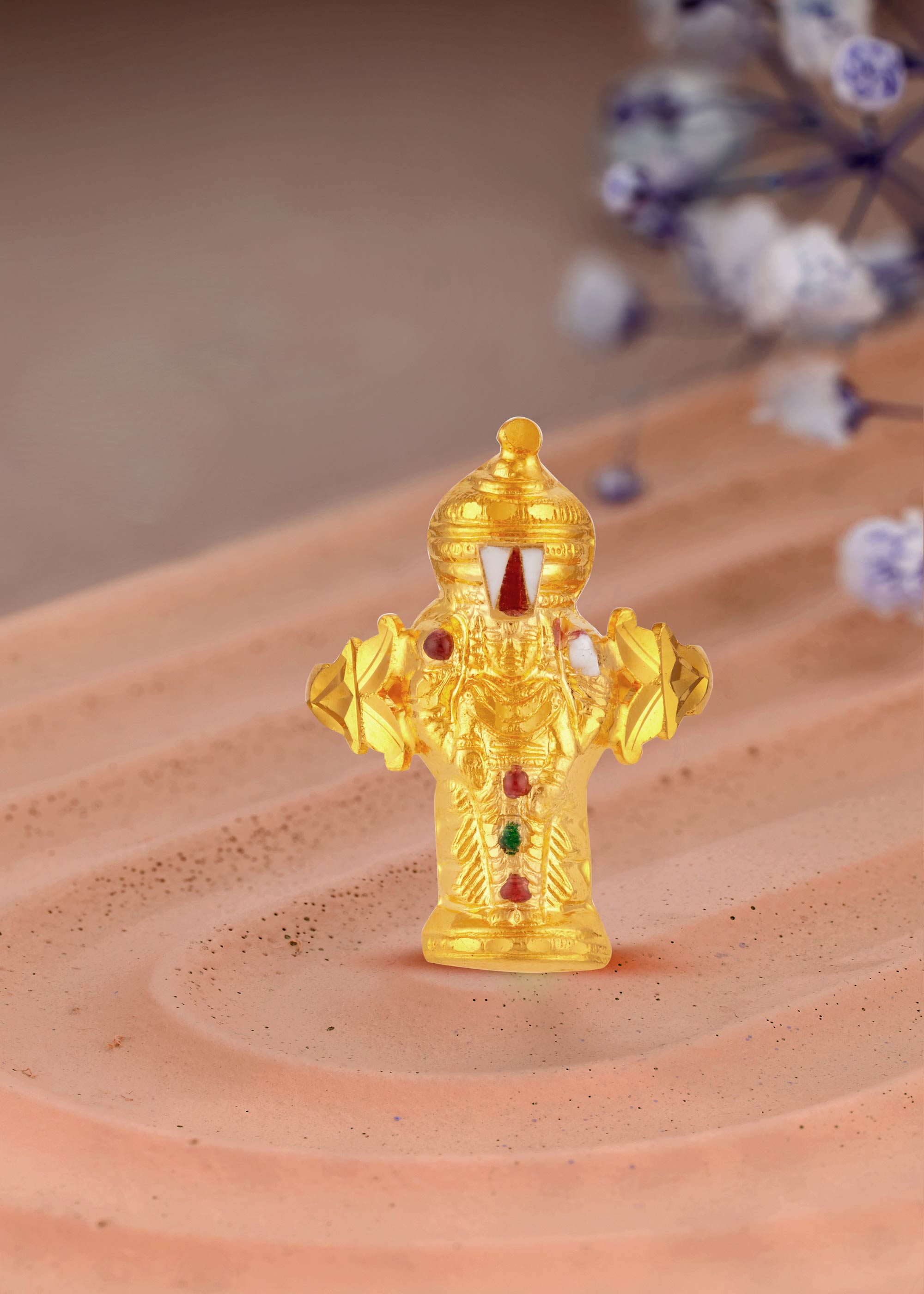 Vibrant Elegance Govindarajalu Embossed Ring with Enamel Work