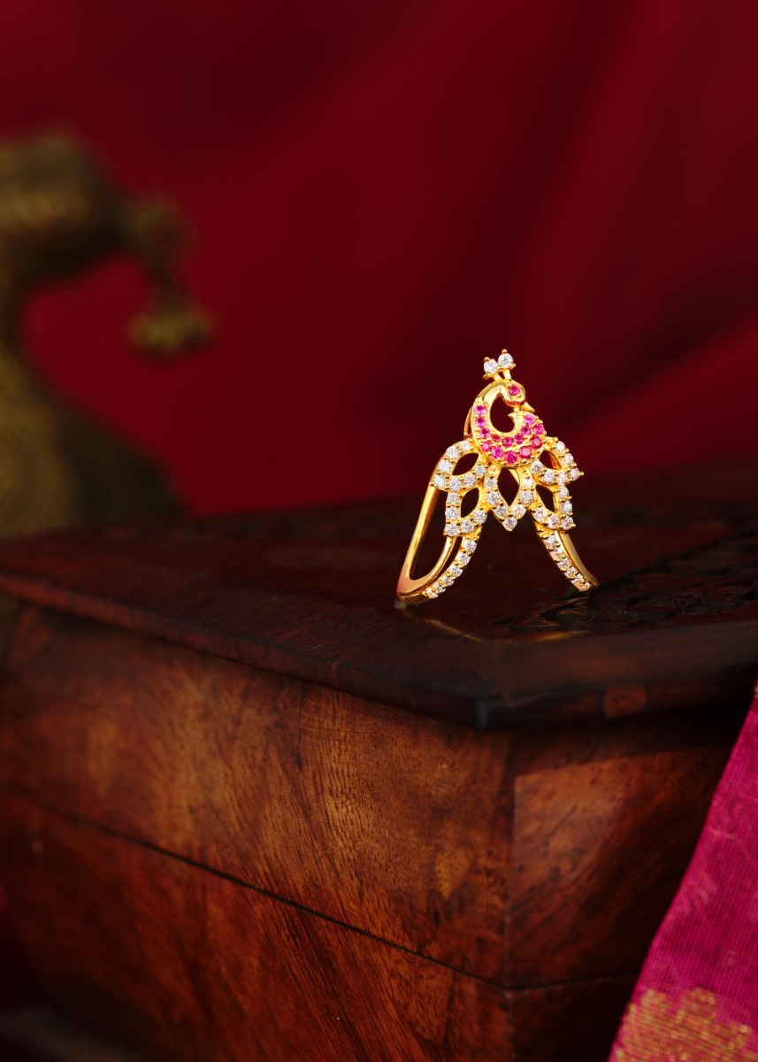 Radiant Heritage Vanki Model Ring with Ruby, Emerald & Zircon