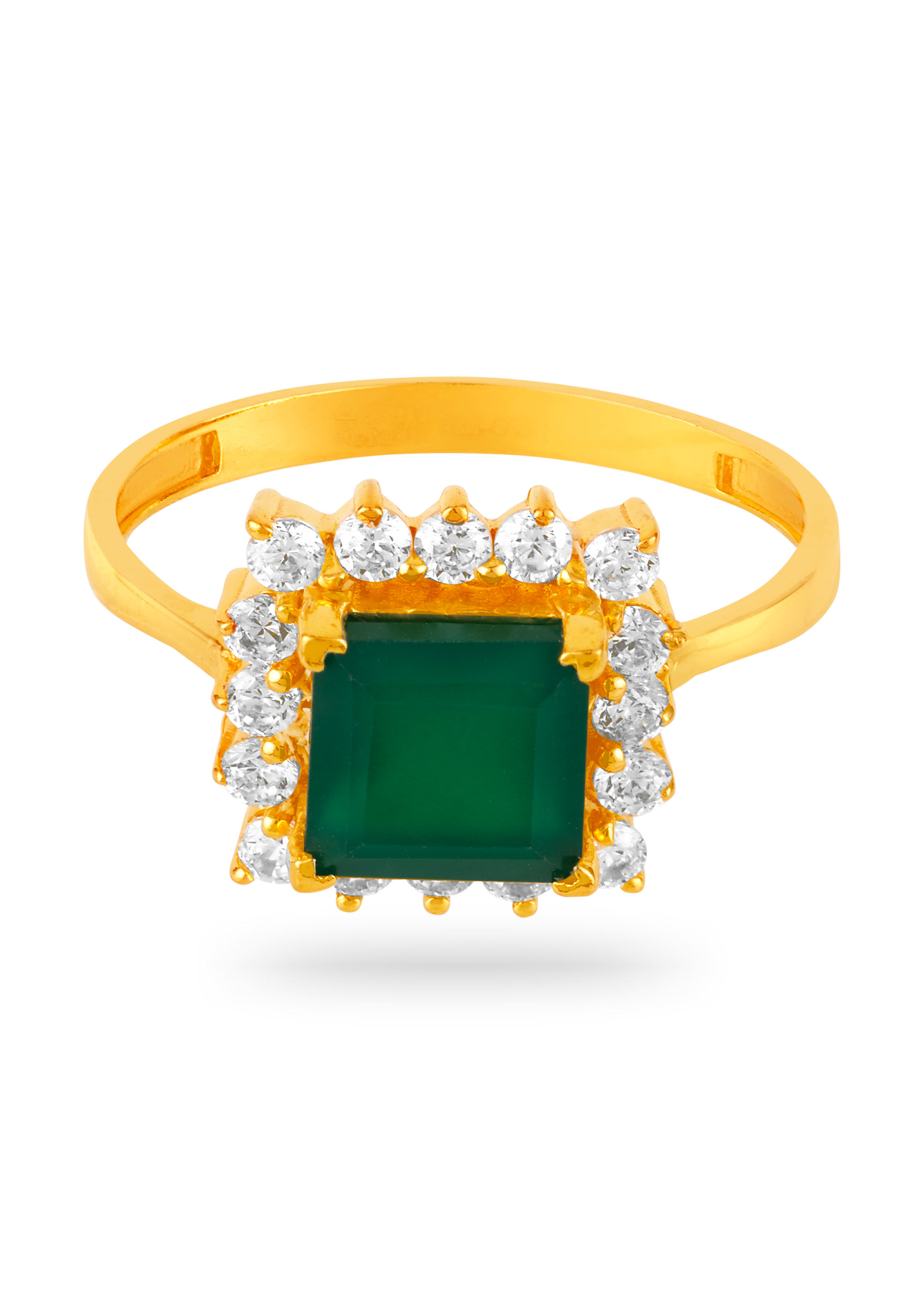 Emerald Elegance Zircon Ring