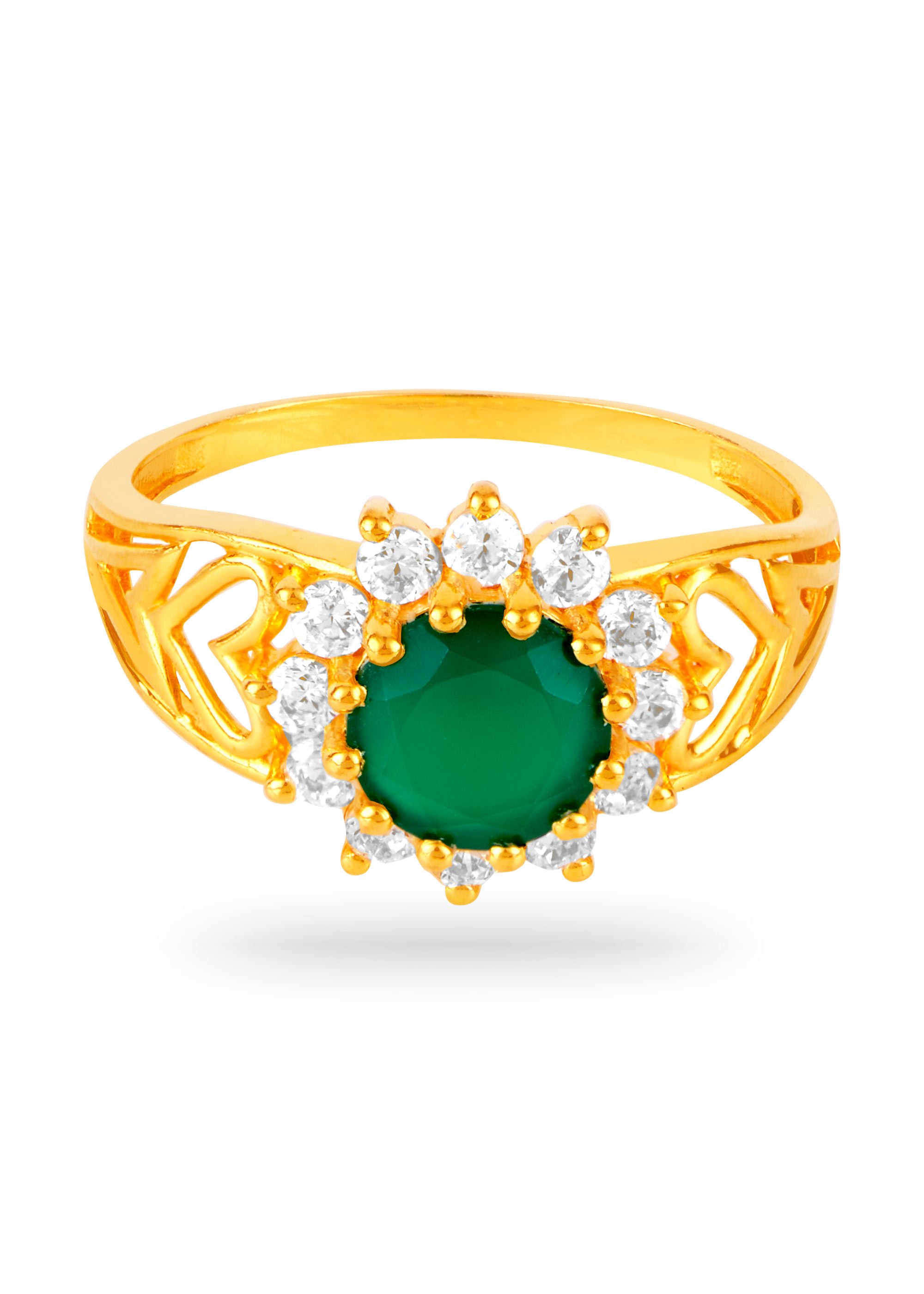 Glam Emerald and Zircon Ring for Women