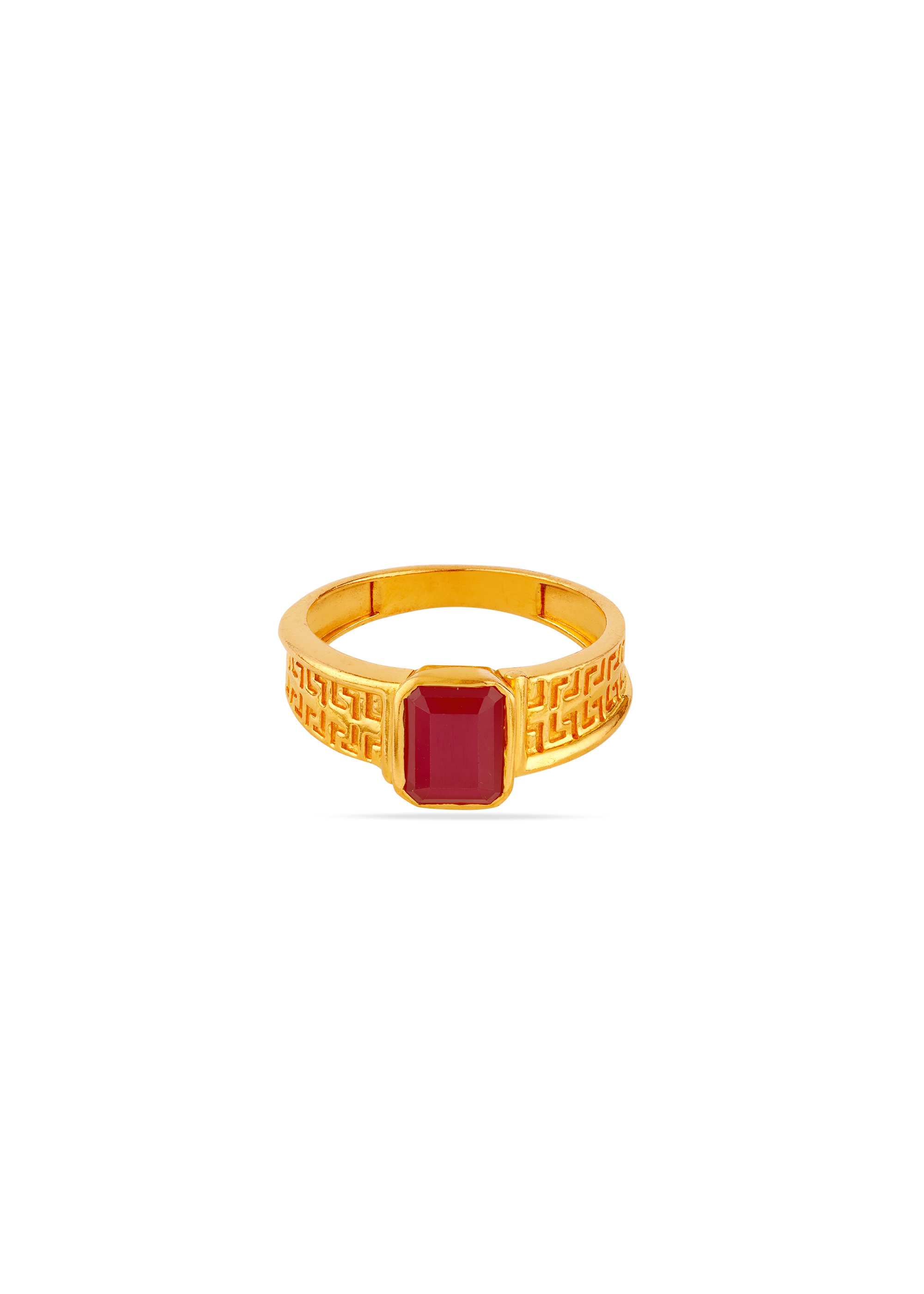 Crimson Spark Ring for Men