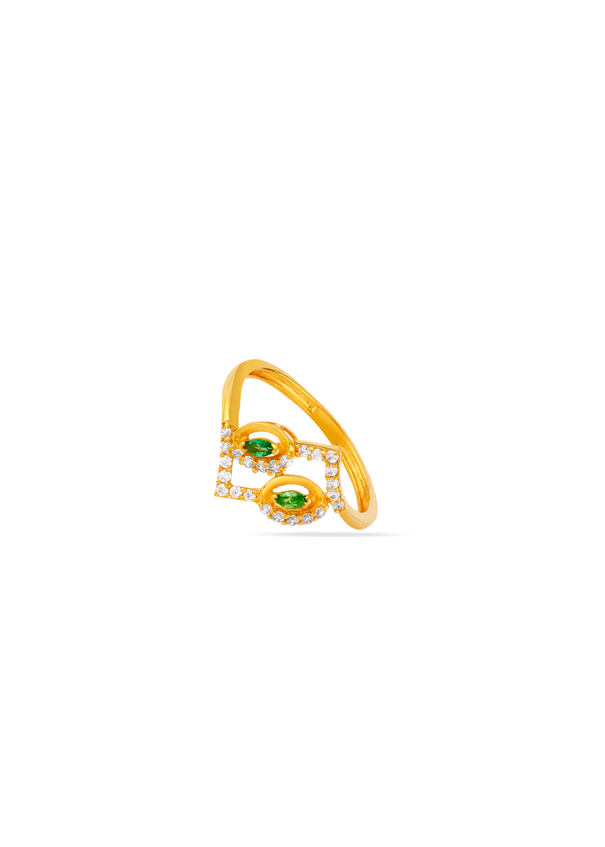 Emerald Allure Bombay Inspired Green Stone Ring