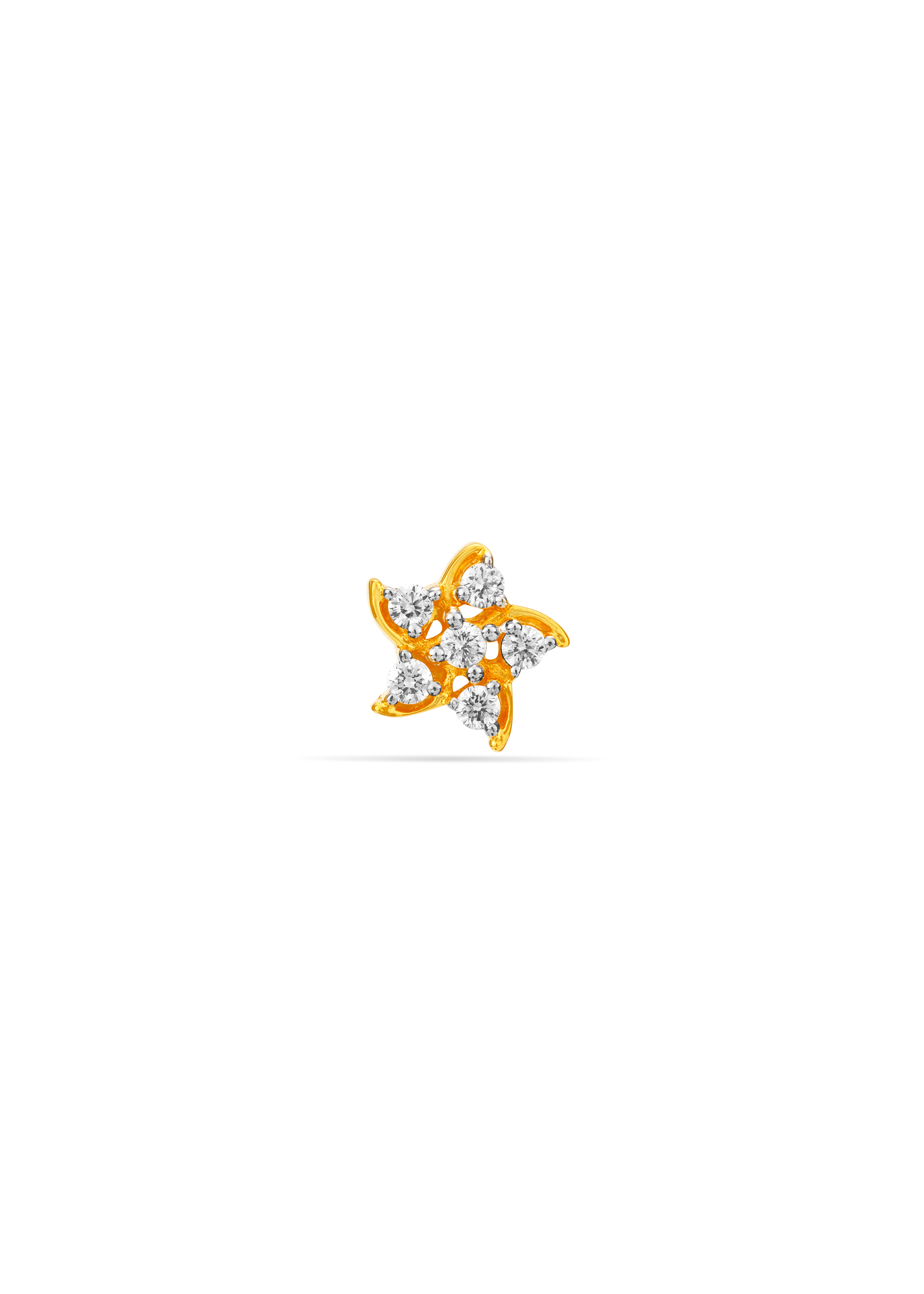 Sparkle Floral Charm Nose Pin