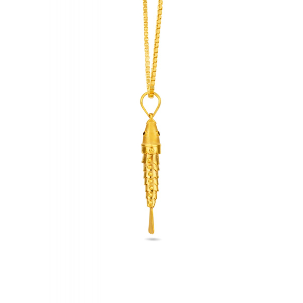 Serene Fish 22K Gold Pendant