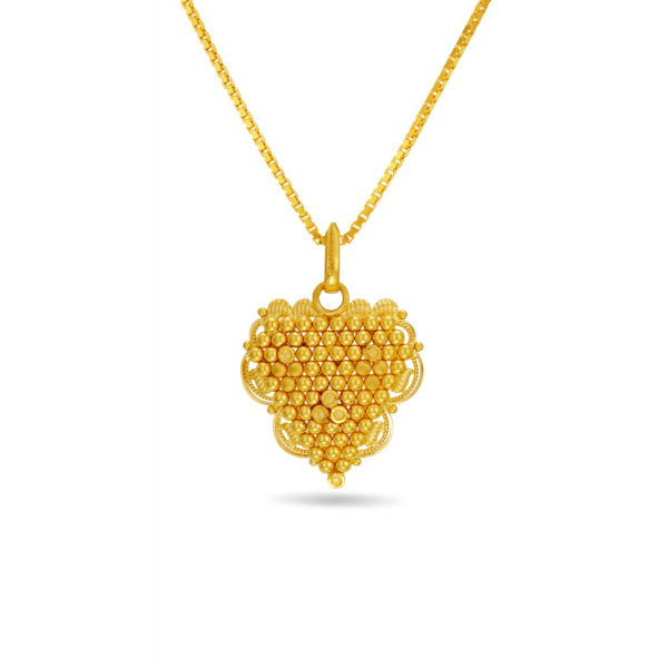 Triangular Cluster Gold Ball Pendant and Earring Set