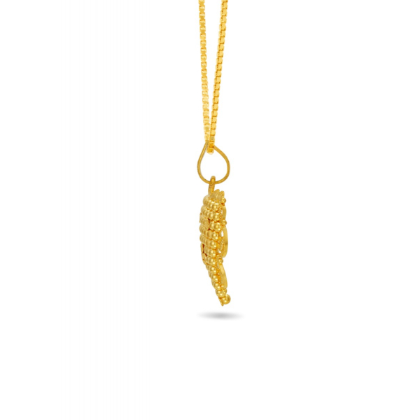 Triangular Cluster Gold Ball Pendant and Earring Set