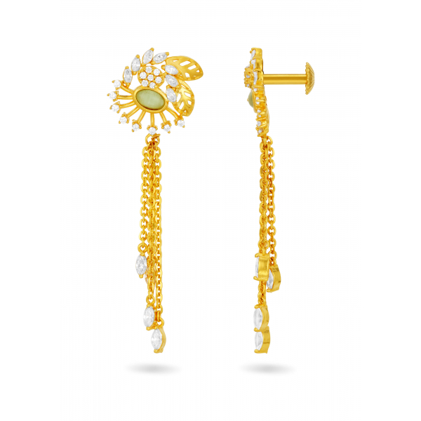 Floral Design with Hanging Chain Necklace Set