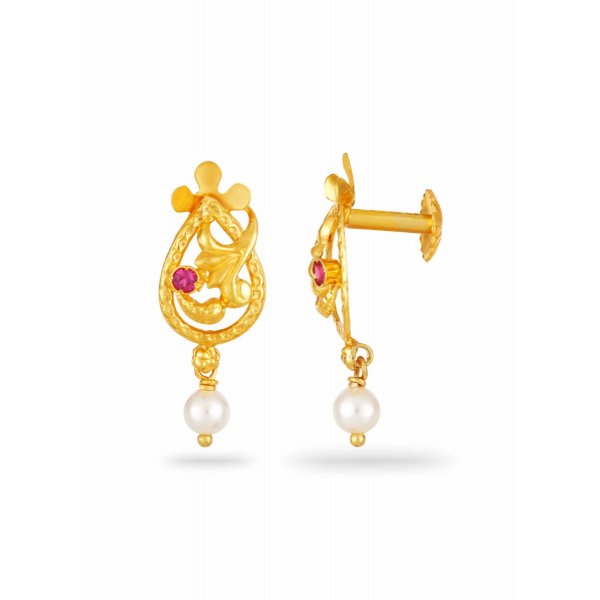 Meenakari and Stamping Pearl Drop Necklace Set