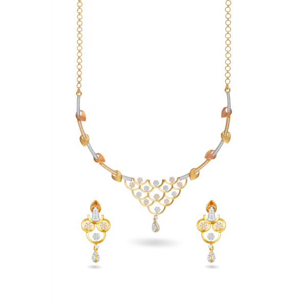 Golden Zircon Neckwear Set
