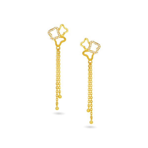 Celestial Overlapping Stars Pendant with Chain Set