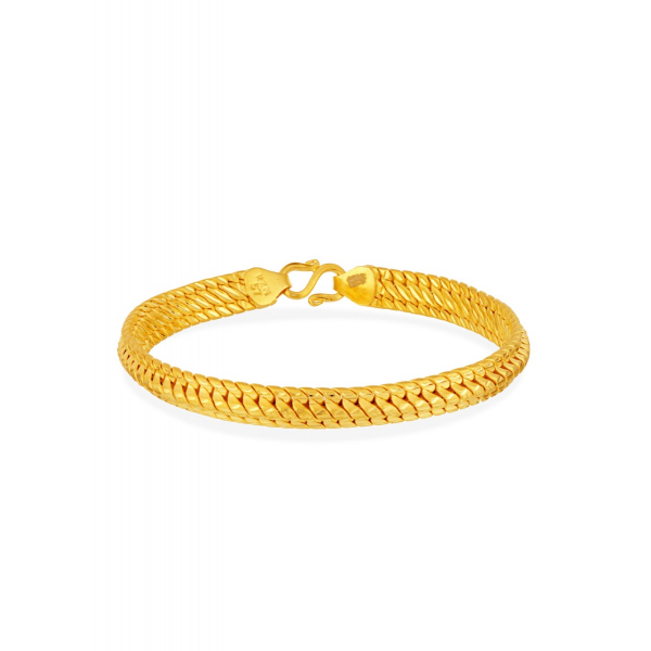 Sleek Hollow Gold Bracelet for Men
