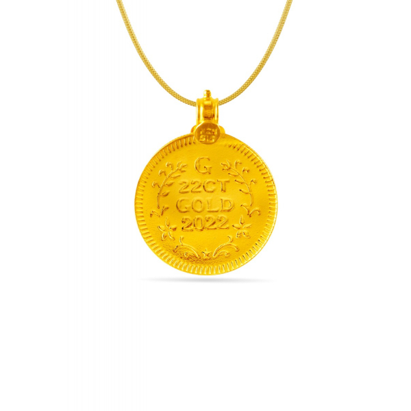Lakshmi Marriage 22K Gold Coin Traditional Pendant
