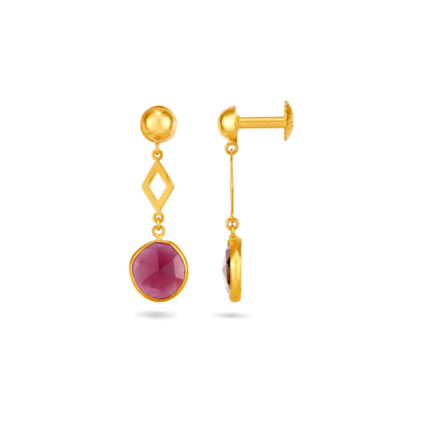 Pear Stone Link 22K Gold Neckwear Set
