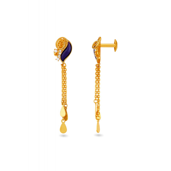 Violet Flower Enamel Necklace Set