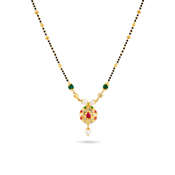 Zero Black Beads Pearl Pendant Chain