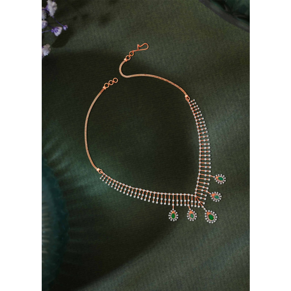 Leaf Motif Diamond Necklace