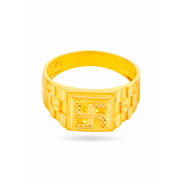 Swastik Etched Men's Ring