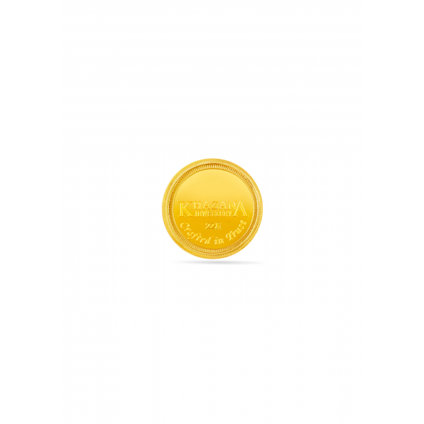 22 Karat 2 Gram Lakshmi Stamped Gold Coin