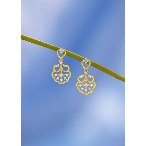 Royal Peacock Diamond Hanging Earring