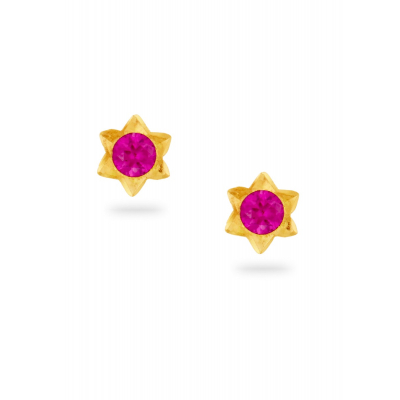 Amethyst Star Shaped Stud Earring