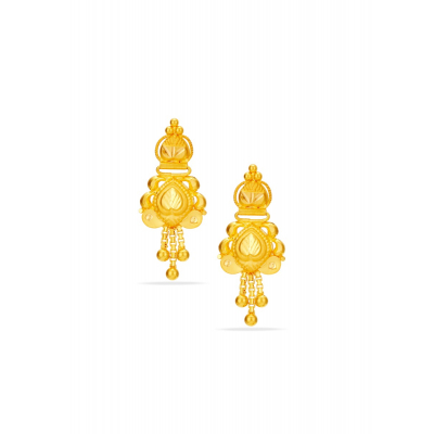 Feather-Inspired Embossed Stud Earrings