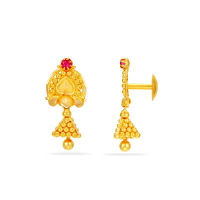 Sphere-Inspired Jhumki with Mini Gold Balls