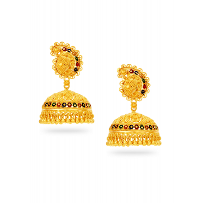Kolkata Charm Patterned Jhumkis