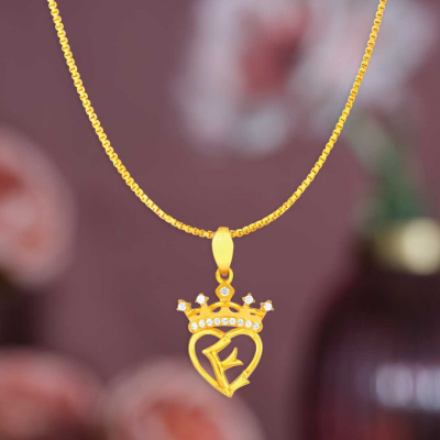 Regal Heart Initial Pendant