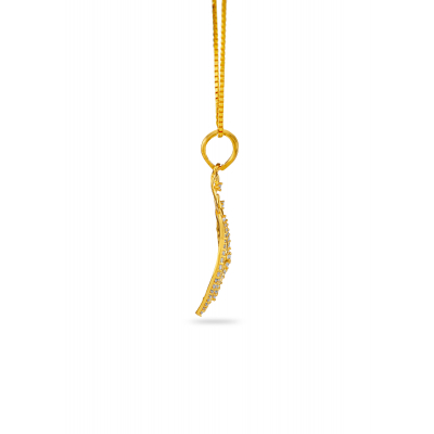 Floral Matte Finish Pendant with Zircon Stones
