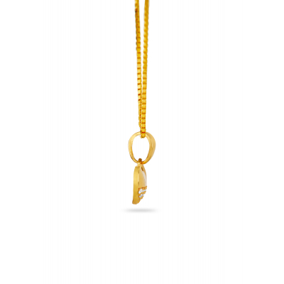 Heart-Shaped Matte Pendant with Stone Detail