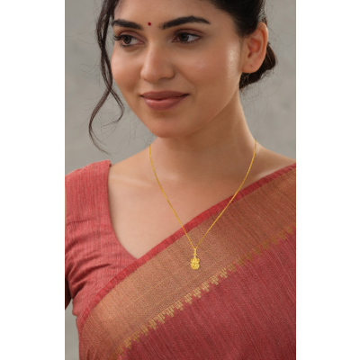Embossed Lakshmi 22K Gold Traditional Pendant