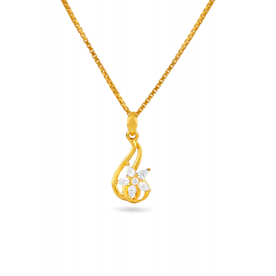 Elegant Casting Floral Pendant with Stone